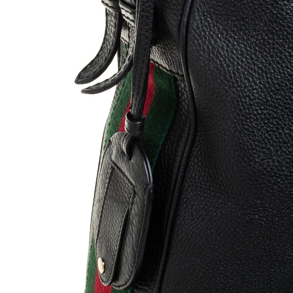 Gucci Black Pebbled Leather Medium Heritage Shoulder Bag 5