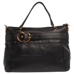 Gucci Black Pebbled Leather Medium Ride Tote