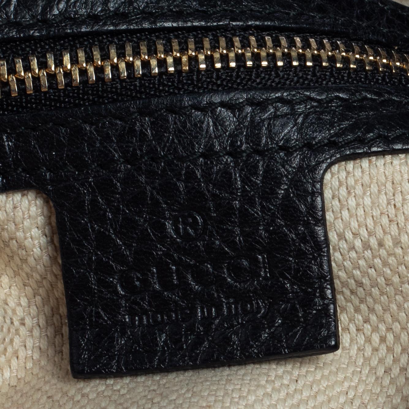 Gucci Black Pebbled Leather Medium Soho Shoulder Bag 1