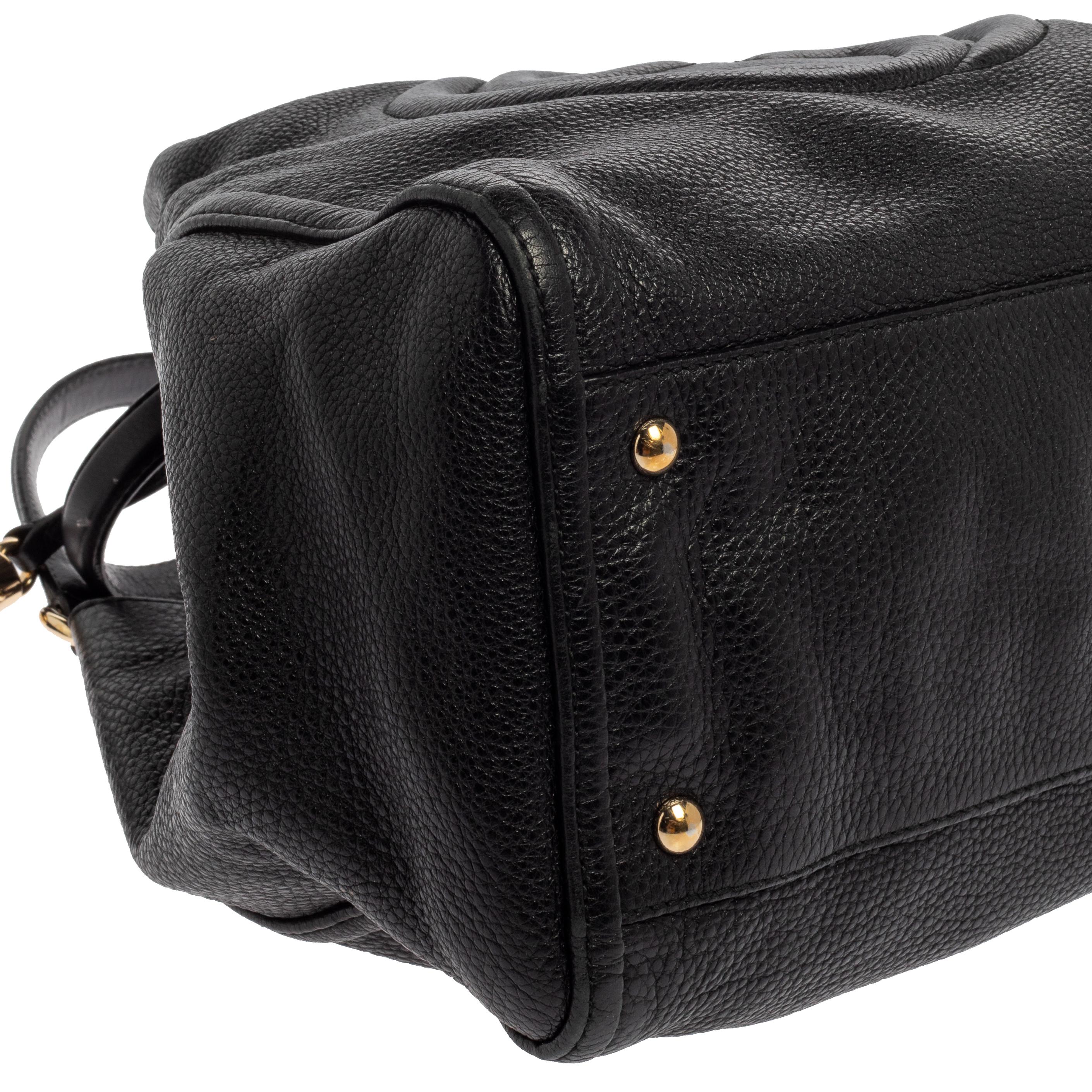 Gucci Black Pebbled Leather Medium Soho Shoulder Bag 3