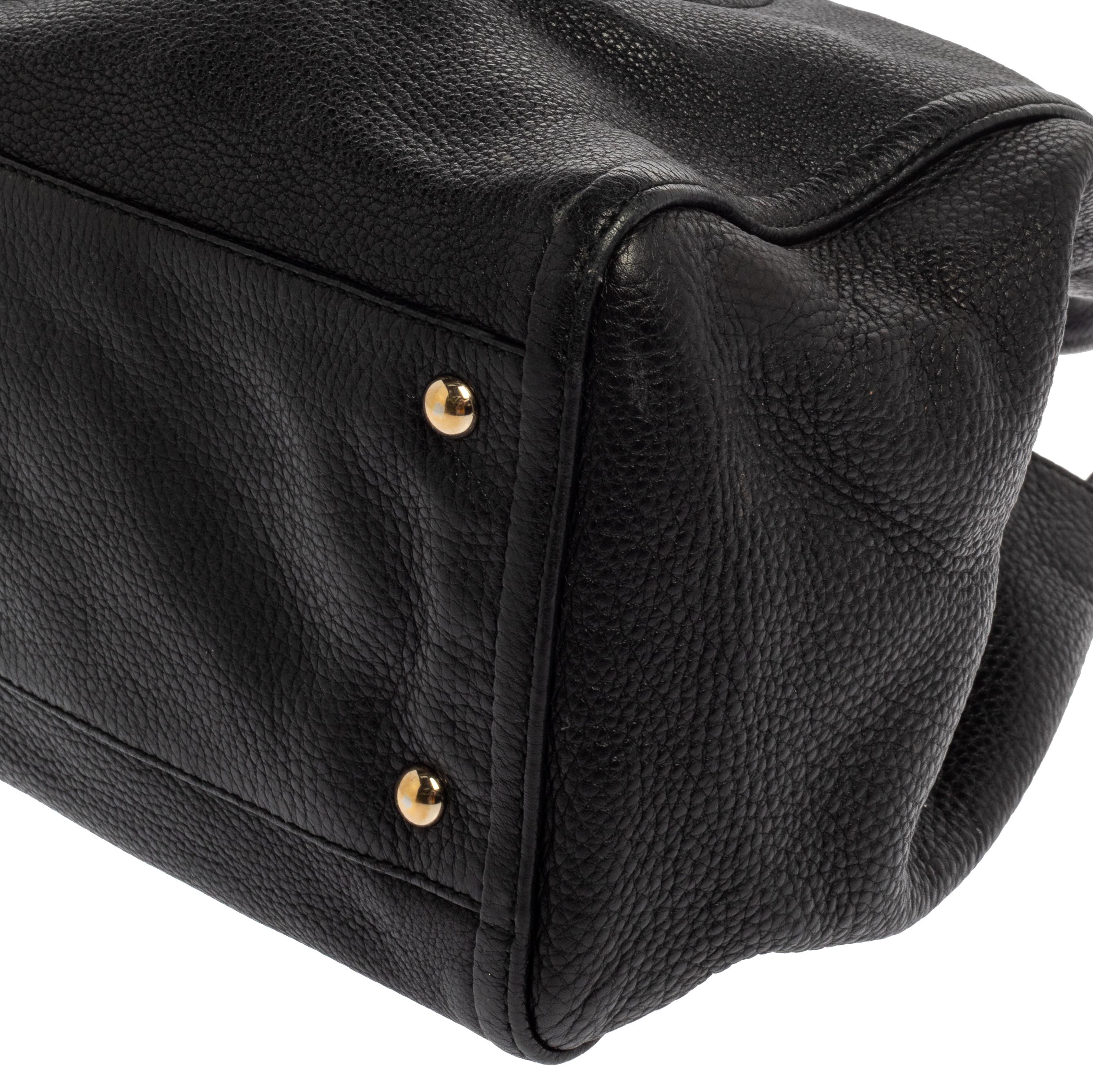 Gucci Black Pebbled Leather Medium Soho Shoulder Bag 4