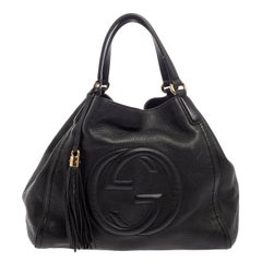 Gucci Black Pebbled Leather Medium Soho Shoulder Bag