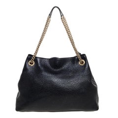 Gucci Black Pebbled Leather Medium Soho Tote