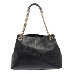 Gucci Black Pebbled Leather Medium Soho Tote