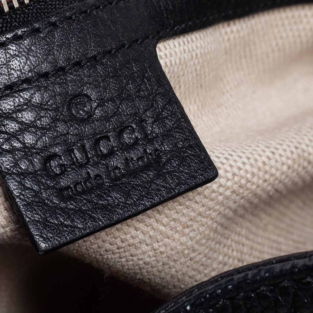 Gucci Black Pebbled Leather Medium Studded Soho Chain Tote 3