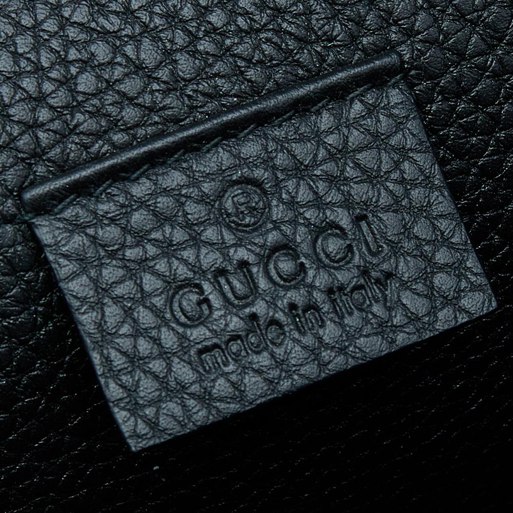 Gucci Black Pebbled Leather Soft Jackie Clutch 4