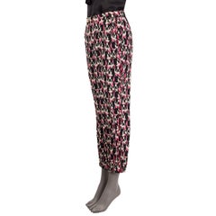 GUCCI black pink FRENCH BULLDOG silk Pants 40 S