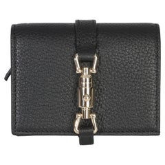 Gucci Black Piuma Calfskin Jackie 1961 Mini Wallet
