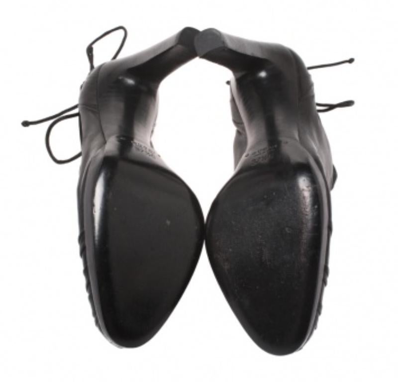 Gucci Botines de piel plisada negra talla 37.5 en venta 2
