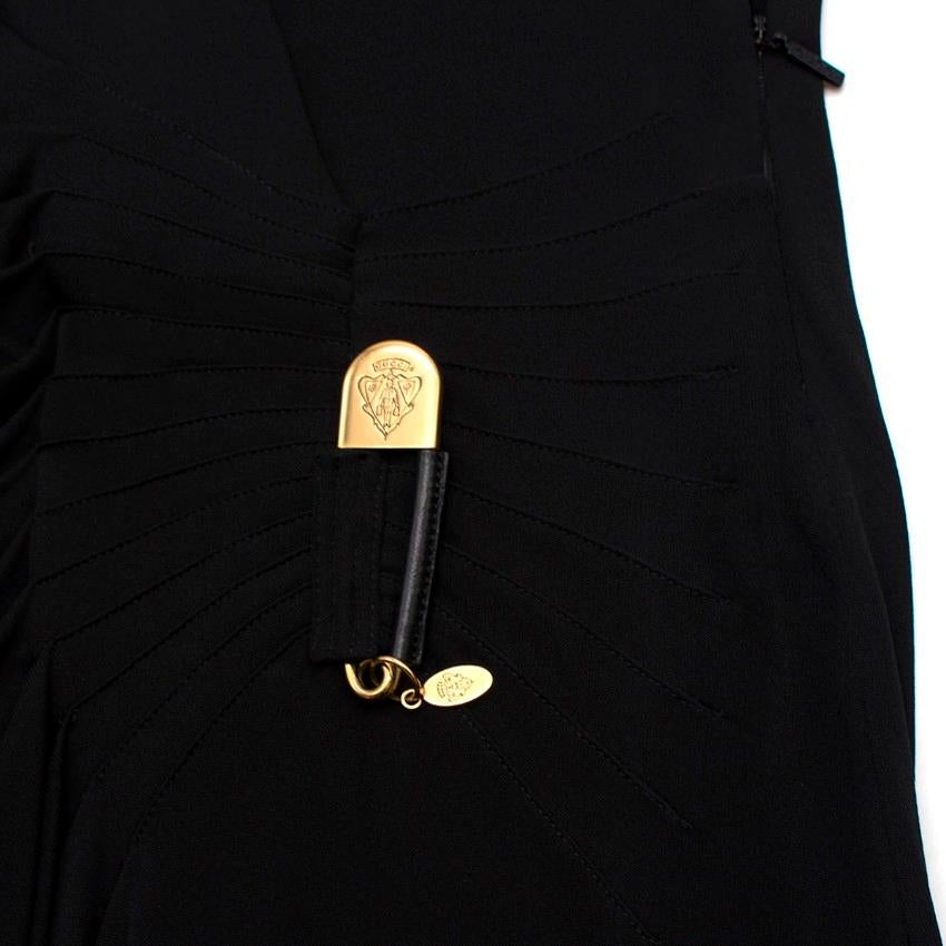 Gucci black pleated Safety Pin Dress US 6 In Excellent Condition In London, GB