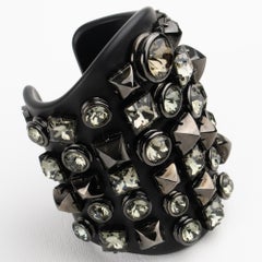 Gucci Black Plexiglass and Crystal Jeweled Cuff Bracelet, 2013 Runway Collection