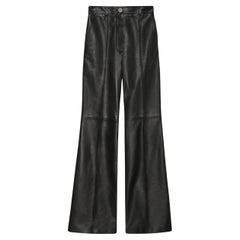 Gucci Black Plonge Leather Flare Trousers IT 40