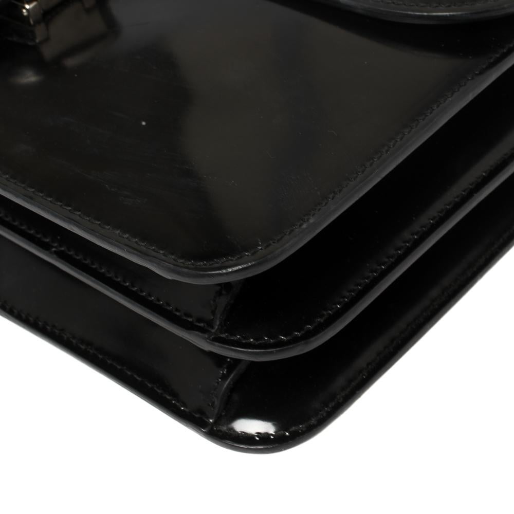 Gucci Black Polished Leather Interlocking G Shoulder Bag 4