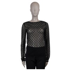 GUCCI black polyamide GG STAR EMBROIDERED TULLE Shirt M