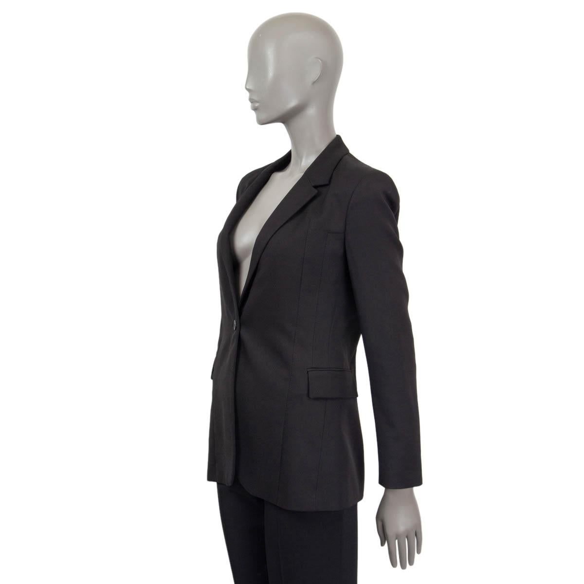 GUCCI black polyester CLASSIC SINGLE BUTTON Blazer Jacket 44 L In Excellent Condition For Sale In Zürich, CH