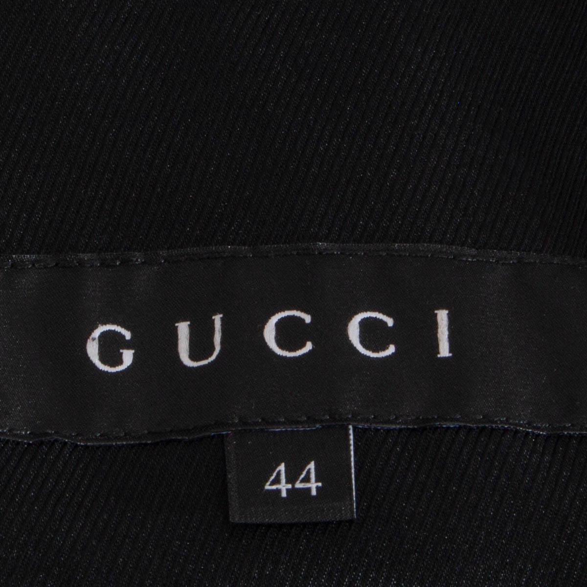 GUCCI black polyester CLASSIC SINGLE BUTTON Blazer Jacket 44 L For Sale 1
