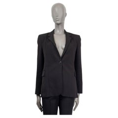 GUCCI black polyester CLASSIC SINGLE BUTTON Blazer Jacket 44 L