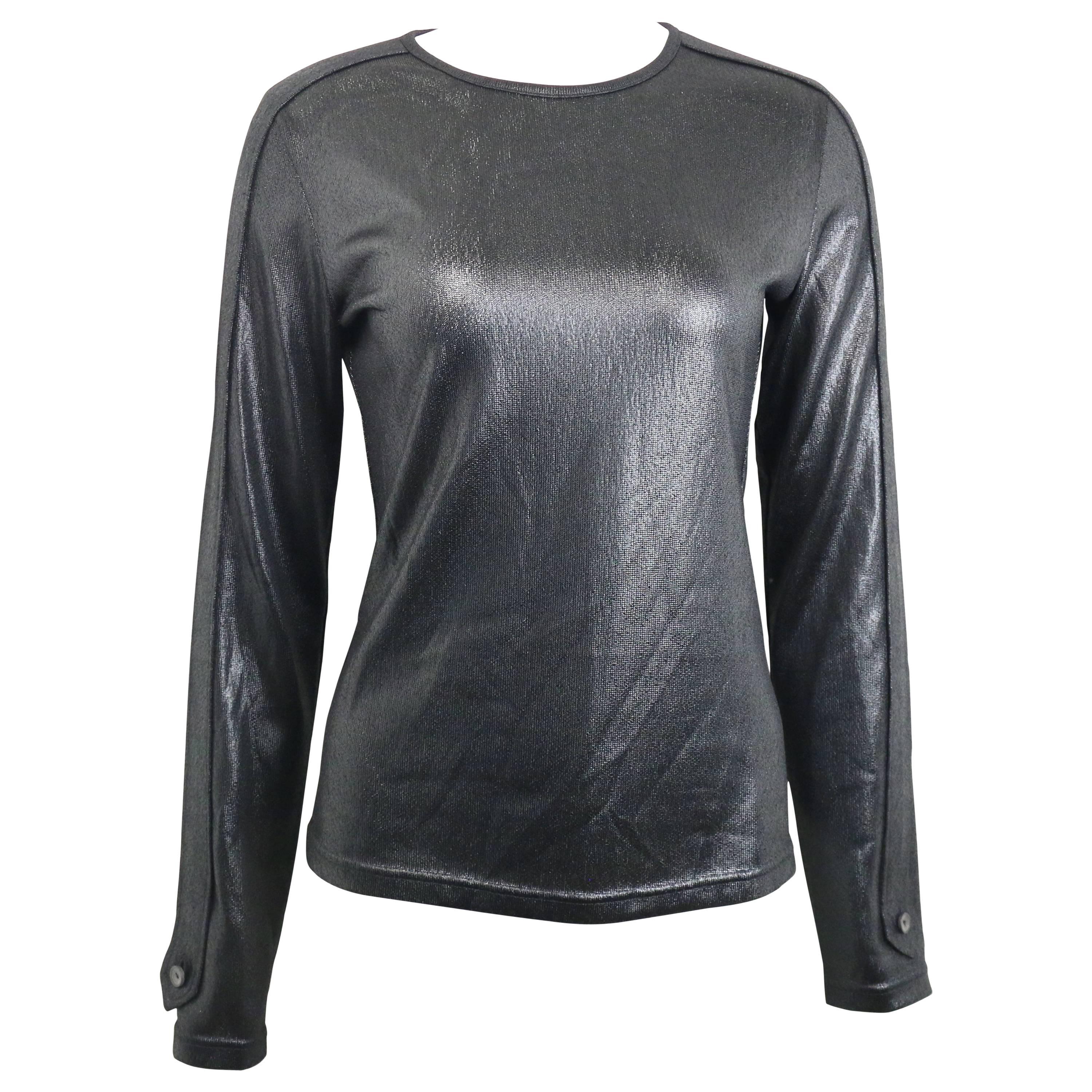 Schwarzes langärmeliges Gucci-Oberteil aus Polyester im Angebot