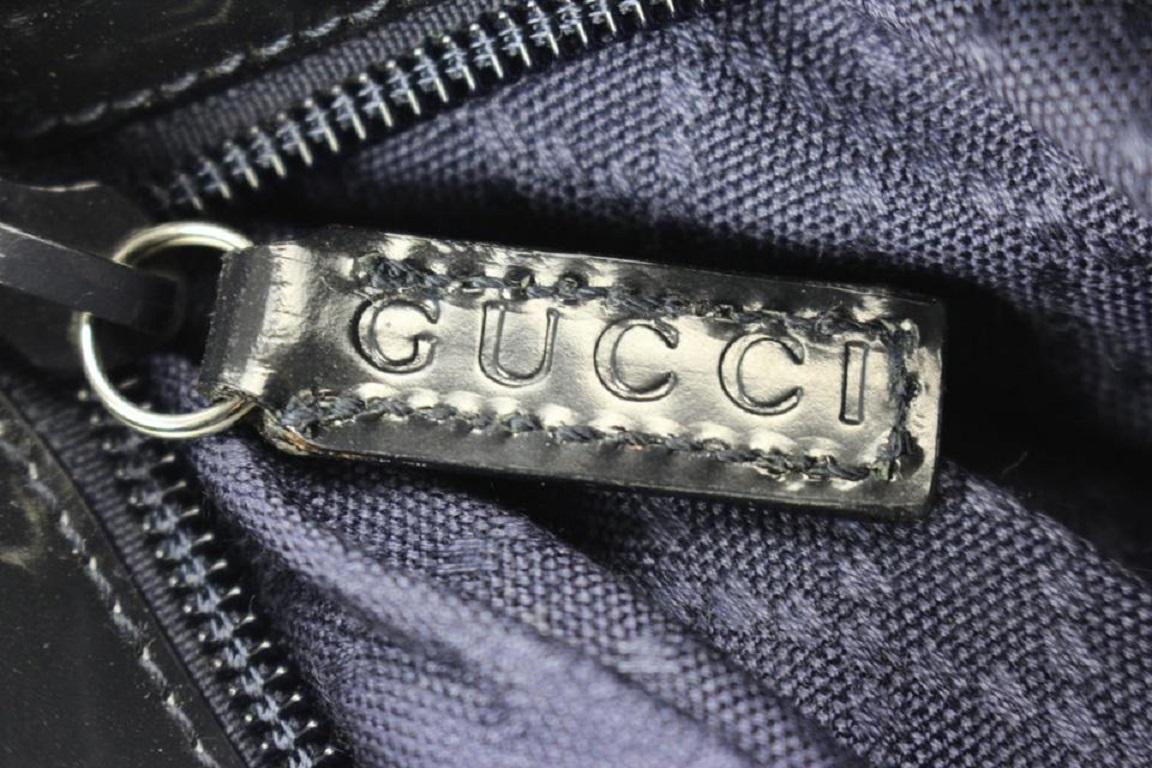 Gucci Black Pouch Diamante Lined Ggtl205 Cosmetic Bag In Good Condition For Sale In Dix hills, NY