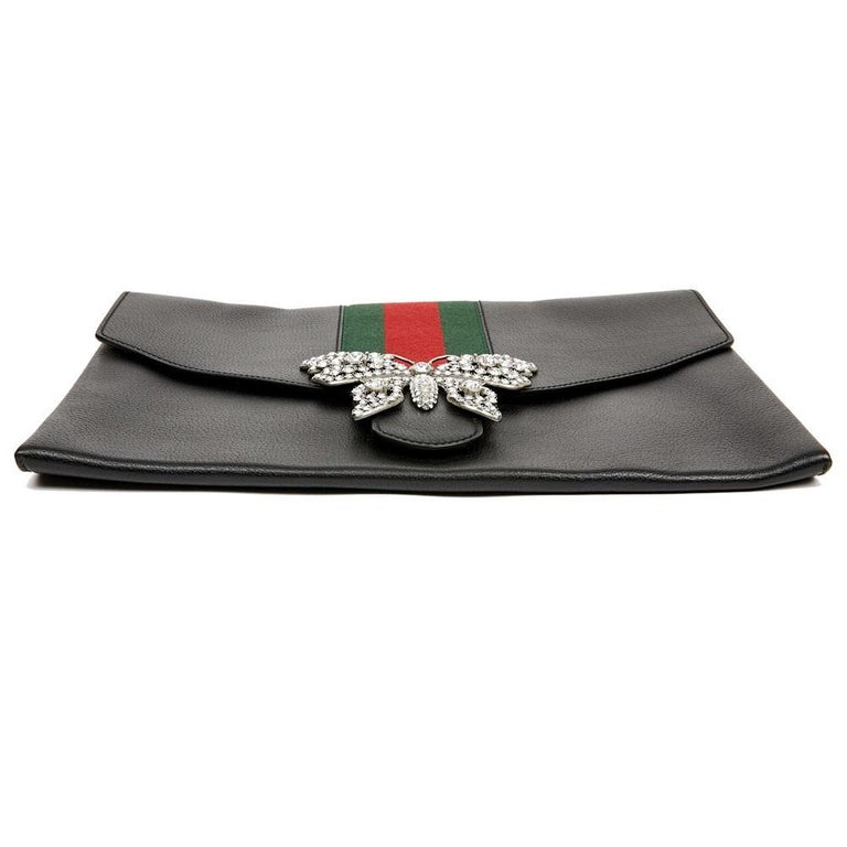 Gucci Black Pouch with Butterfly For Sale 1