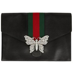 Used Gucci Black Pouch with Butterfly