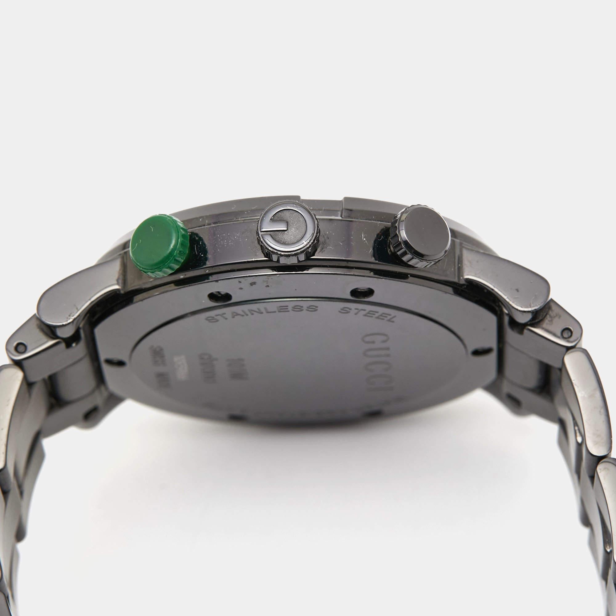 Gucci Montre-bracelet pour homme G-Chrono YA101331 en acier inoxydable revêtu de PVD noir 44 mm en vente 3