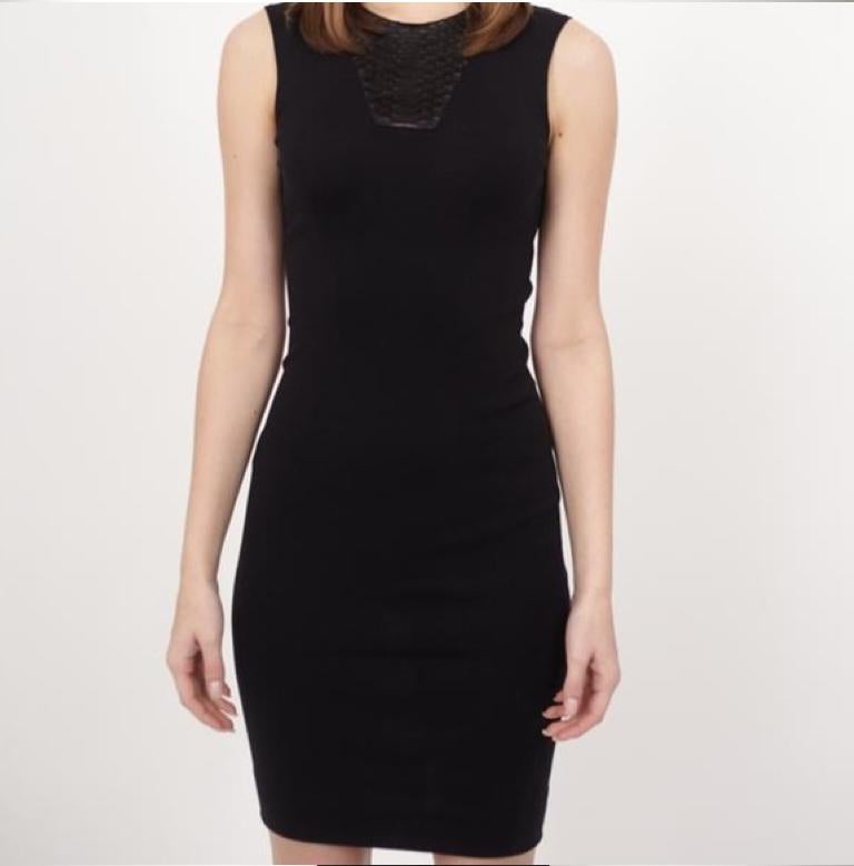 Women's  Gucci Black Python Bib Wool Sleeveless Dress - Small (332661) For Sale