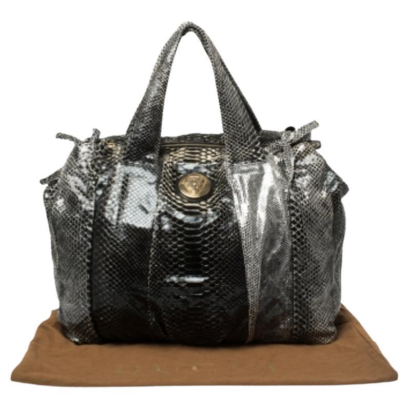 Gucci Black Python Large Hysteria Tote For Sale 6