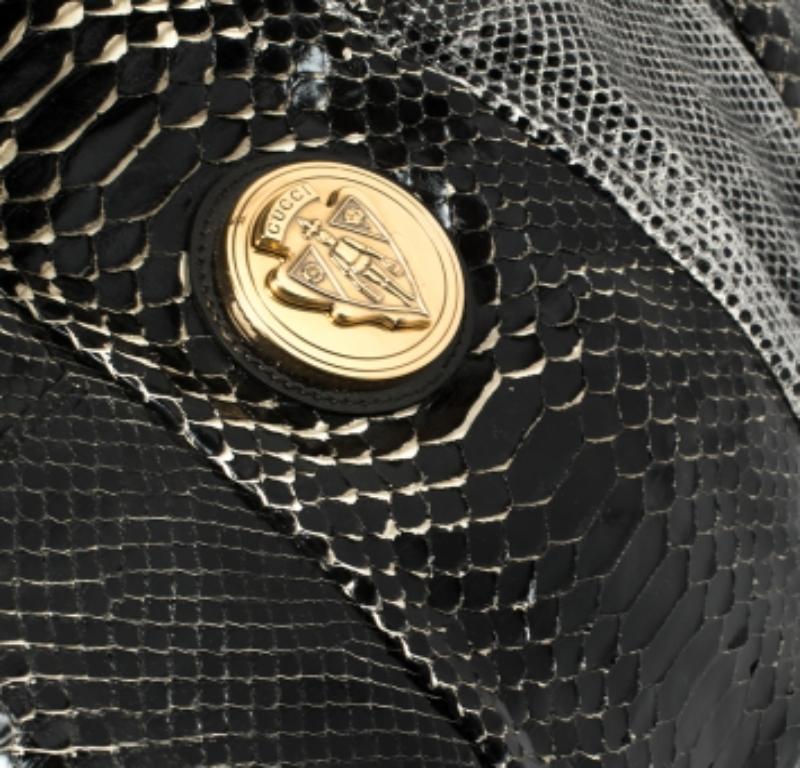Women's Gucci Black Python Large Hysteria Tote For Sale