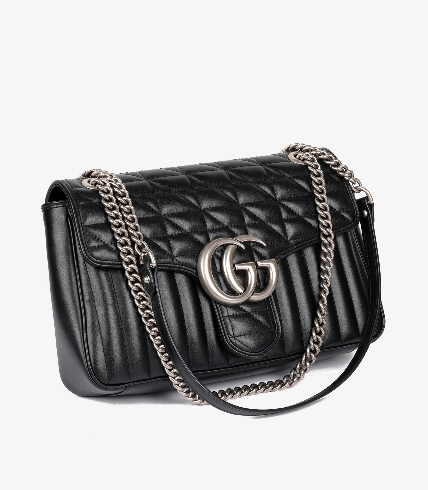 Gucci Black Quilted Calfskin Leather Medium GG Marmont

Brand- Gucci
Model- Medium GG Marmont
Product Type- Crossbody, Shoulder
Serial Number- G0*******
Age- Circa 2023
Accompanied By- Gucci Dust Bag, Box, Care Booklet, Ribbon
Colour-