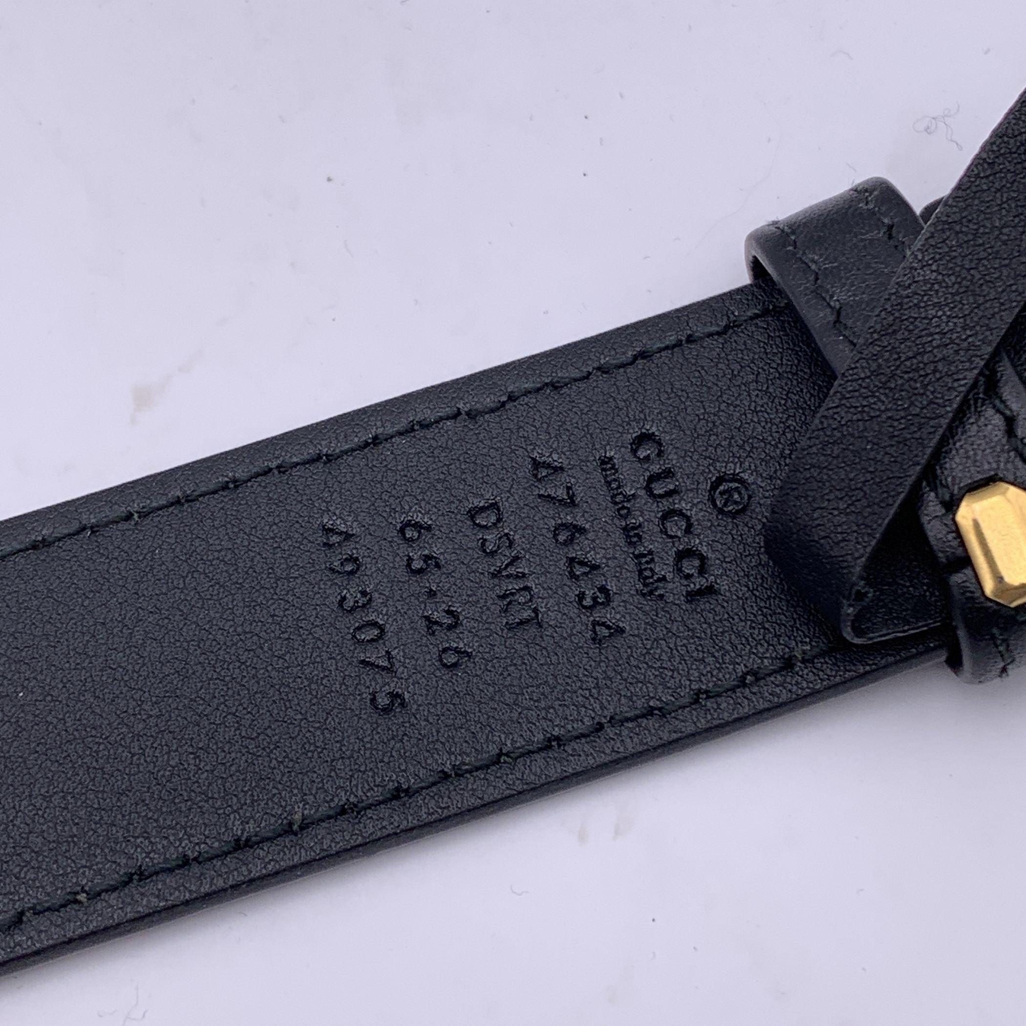 Gucci Schwarze gesteppte Marmont GG Gürteltasche aus Leder mit Gürteltasche Größe 65/26 2