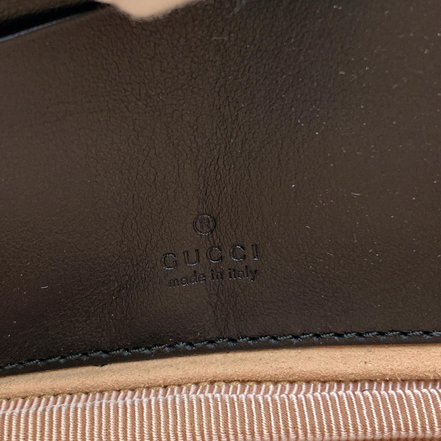 Gucci Marmont WOC Brieftasche auf Kette aus schwarzem gestepptem Leder 4