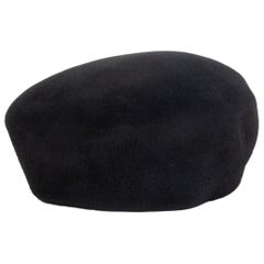 GUCCI black Rabbit Felt Beret Hat L