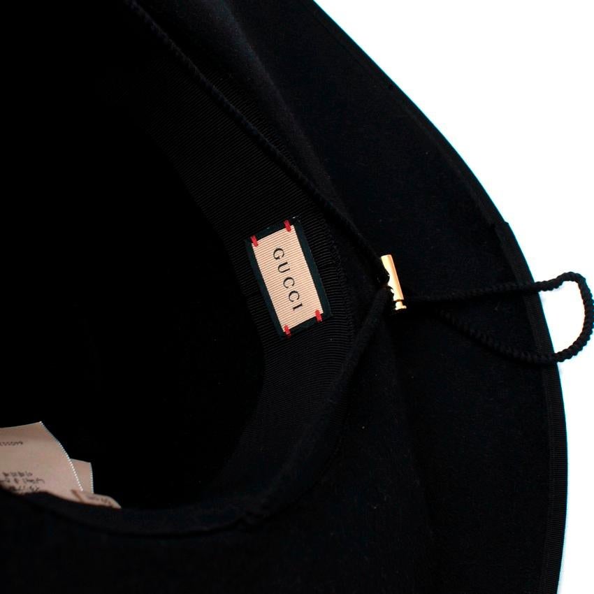 Men's Gucci Black Rabbit Felt Wide Brim Fedora Hat For Sale