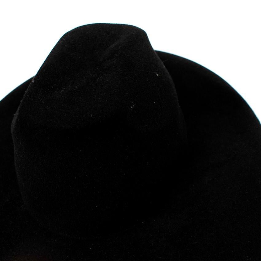 Gucci Black Rabbit Felt Wide Brim Fedora Hat For Sale 1
