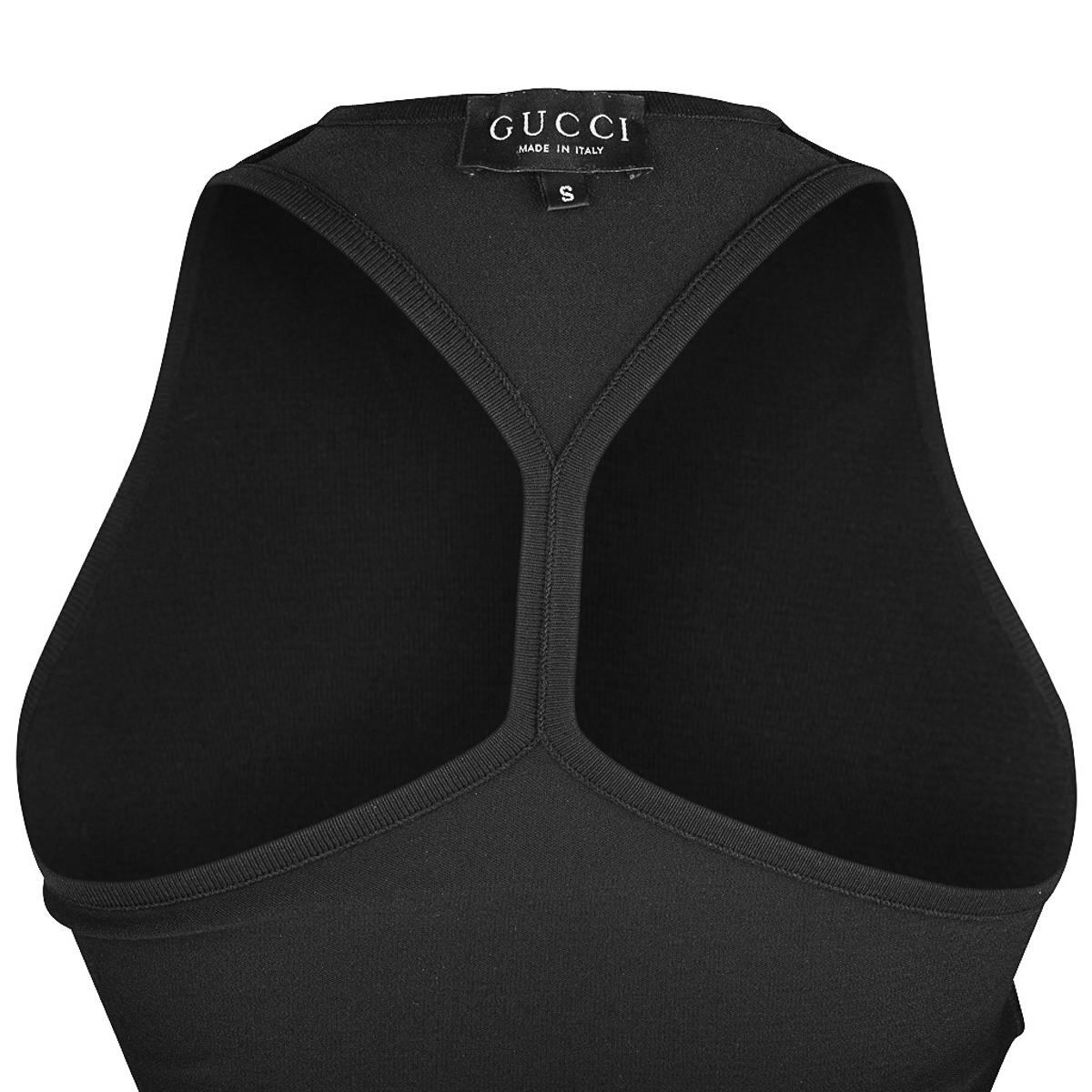 Gucci Black Racerback Vintage Black Top S For Sale 6