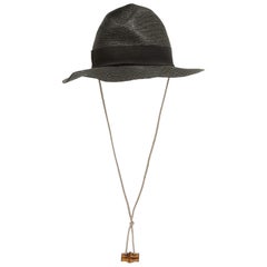 Gucci Black Raffia Effect Synthetic Hat