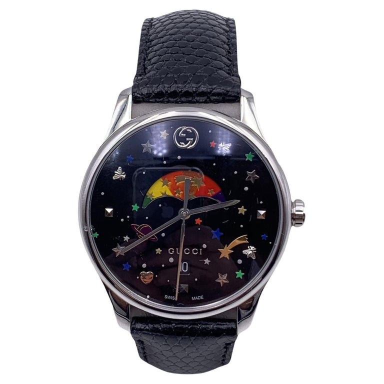Gucci Black Rainbow G-Timeless 126.4 Unisex Moonphase Watch at 1stDibs