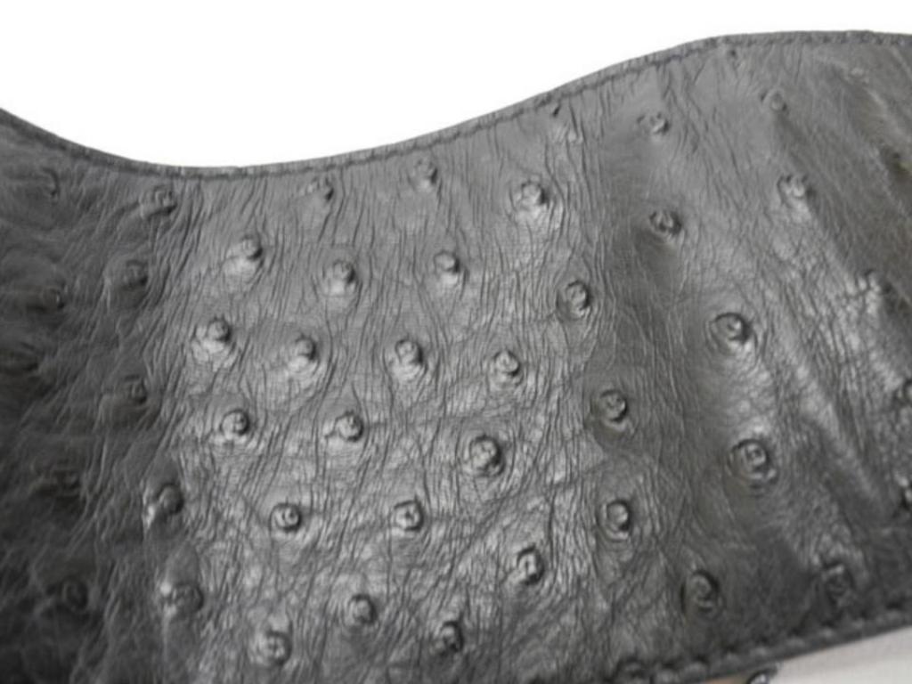 Women's or Men's Gucci Black ( Rare ) Ostrich Waist 224365 Belt For Sale