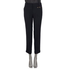 GUCCI black rayon CLASSIC Pants 40 S