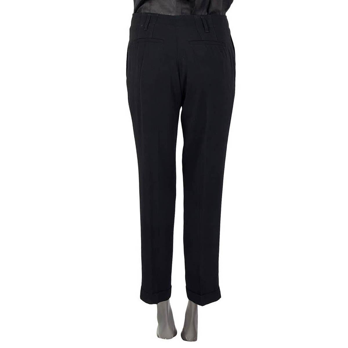 GUCCI black rayon CLASSIC Pants 40 S In Excellent Condition For Sale In Zürich, CH