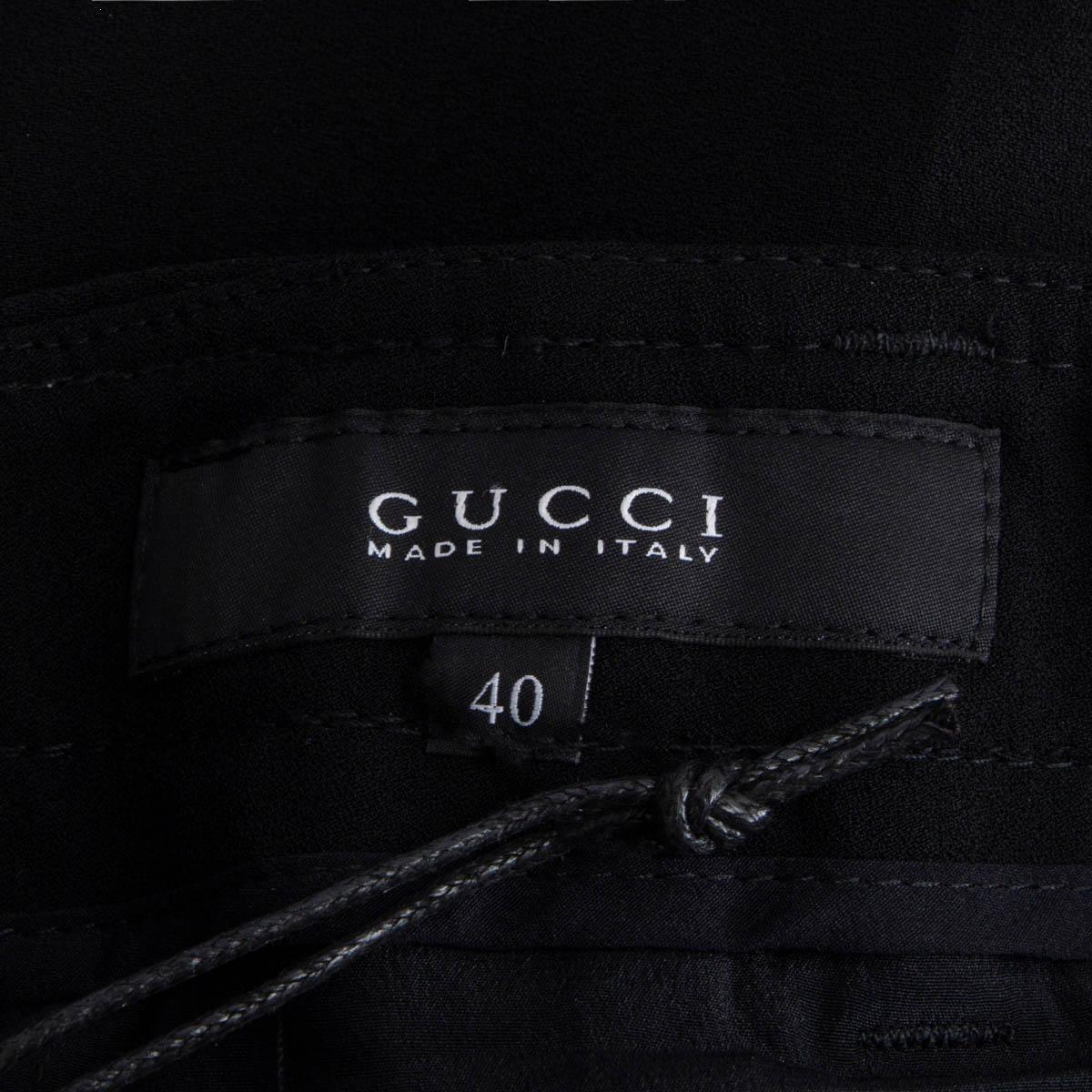 Women's GUCCI black rayon CLASSIC Pants 40 S For Sale