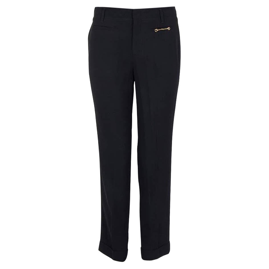 Pantalones GUCCI CLASSIC de rayón negro 40 S
