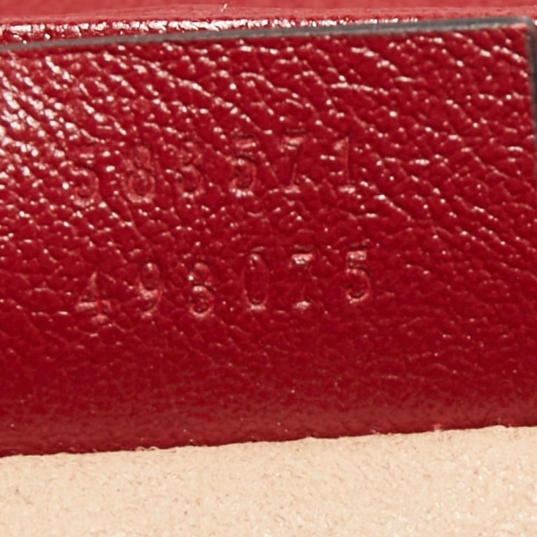 Gucci Black/Red Diagonal Quilt Leather Mini GG Marmont Top Handle Bag