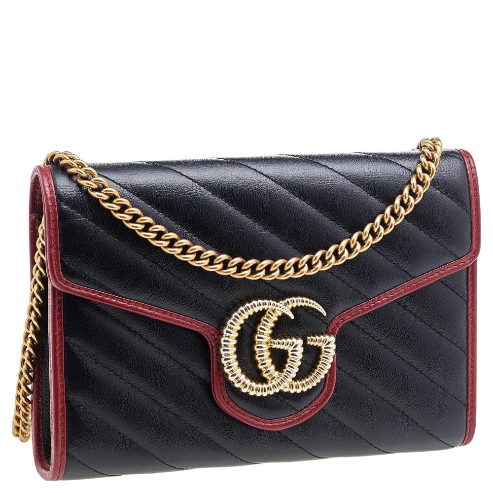 gucci marmont black and red