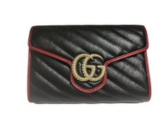 Gucci black red Marmont metalasse Shoulder bag NWOT
