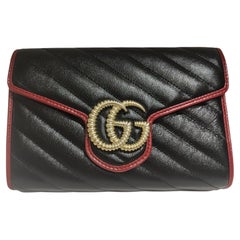 Gucci black red Marmont metalasse Shoulder bag NWOT