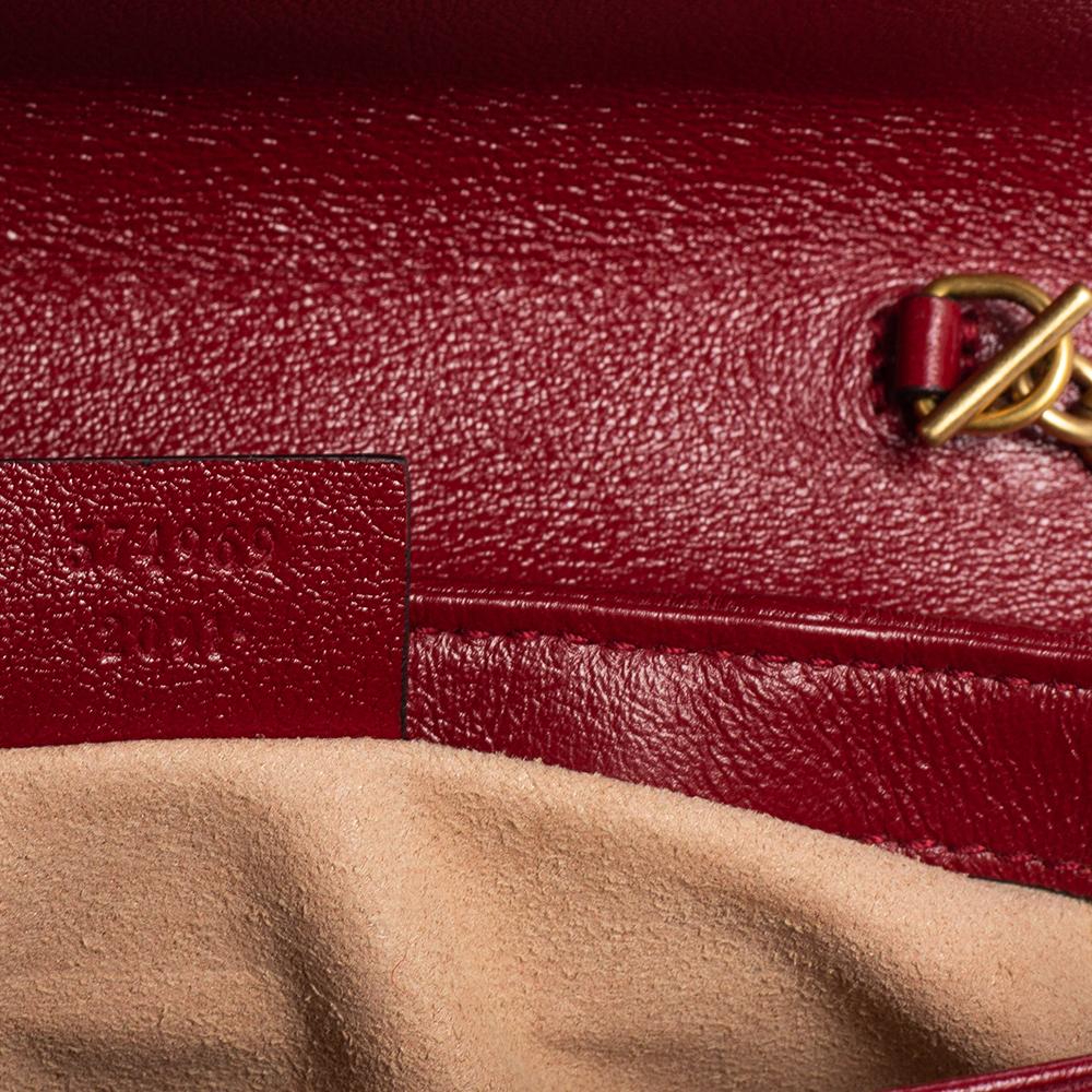 Gucci Black/Red Matelasse Leather Super Mini GG Marmont Torchon Shoulder Bag 4