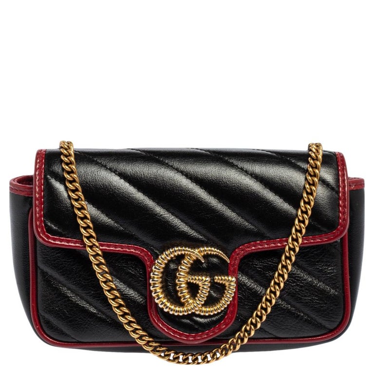 Gucci Deco mini shoulder bag in dark red leather