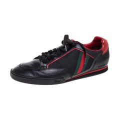 Gucci Schwarz/Rot Mesh Stoff Vintage Tennis Web Low Top Turnschuhe Größe 45